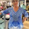 Amalfi Blue Gypsy Top - FS16
