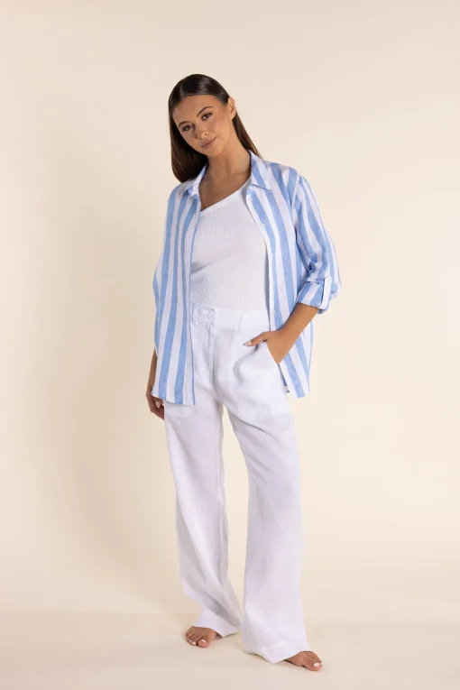 Amara Linen Shirt - Periwinkle - TT35