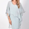 Aquamist Chiffon Layer Dress - Light Blue - FL99