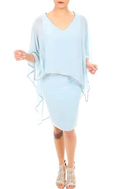 Aquamist Chiffon Layer Dress - Light Blue - FL99