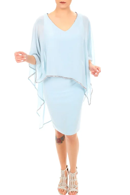 Aquamist Chiffon Layer Dress - Light Blue - FL99