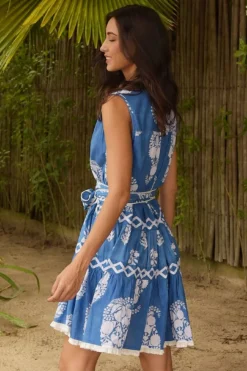 Aria Sleeveless Dress - Blue - M18