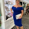 Ariella Crepe Dress - Royal - Z8