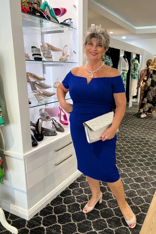 Ariella Crepe Dress - Royal - Z8