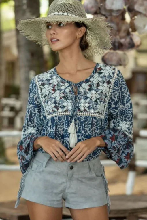 Aster Blouse - Blue - M22