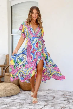 Ava Wrap Dress - Lemon - LT3