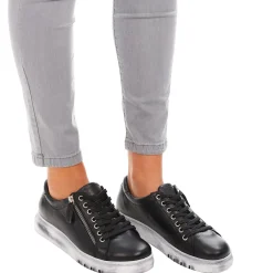 Black Tatter Leather Sneaker - RS3