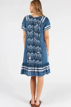 Blakely Shirred Dress - Navy - LL45