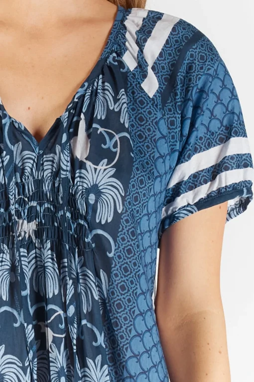 Blakely Shirred Dress - Navy - LL45
