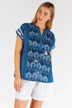 Blakely Sleeveless Top - Navy - LL47