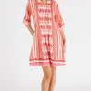 Blakely Tucked Dress - Melon - LL48
