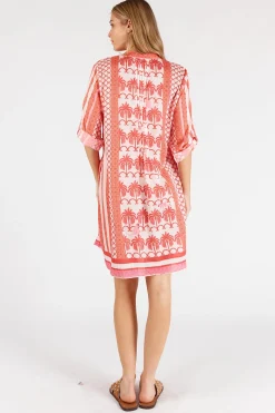 Blakely Tucked Dress - Melon - LL48