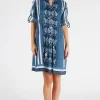 Blakely Tucked Dress - Navy - LL48