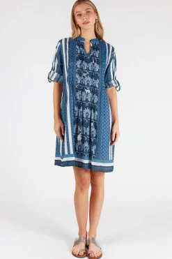Blakely Tucked Dress - Navy - LL48