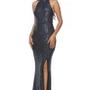 Calista Sequin Dress - Navy - Z26