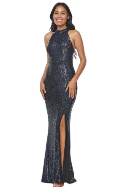 Calista Sequin Dress - Navy - Z26