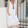 Camilla Linen Dress - White - IC46