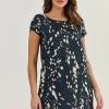 Cap Sleeve Linen Dress - Universe - OJ3