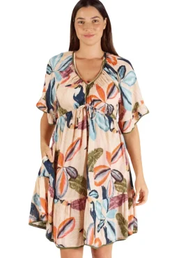 Cayman Tie Dress - Print - LS1