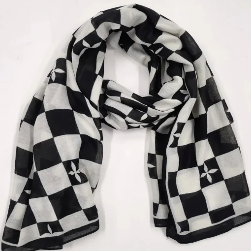 Checker Scarf - Black - TZ52