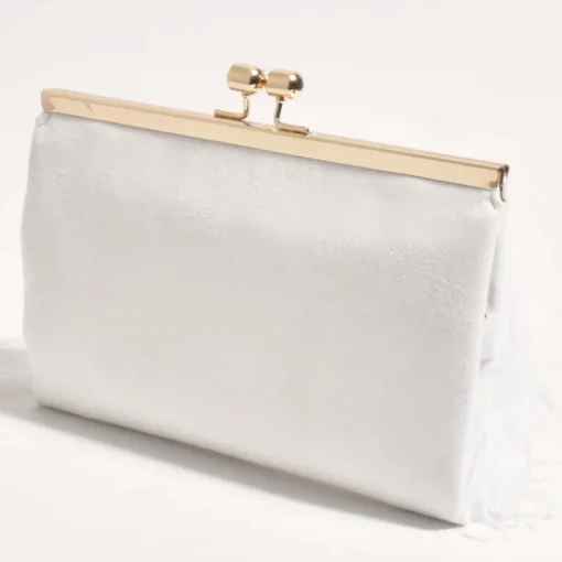 Cher Feather Floaty Clutch - White - AD13
