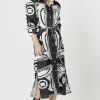 Chic Print Dress - Black - HV36