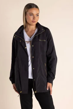 Chloe Spray Jacket - Black/Gold Logo - TT49
