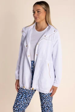 Chloe Spray Jacket - White/Gold Logo - TT49