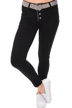 Classic Button Jeans - Black - IS10