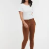 Classic Button Jeans - Brick - IS10