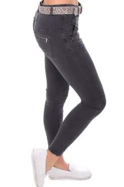 Classic Button Jeans - Charcoal - IS10
