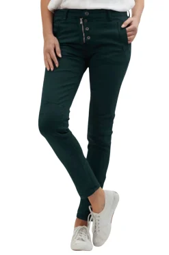 Classic Button Jeans - Forest - IS10
