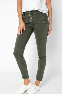 Classic Button Jeans - Military - IS10