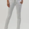 Classic Button Jeans - White - IS10