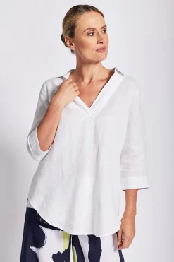 Collared Tunic Top - White - SS12