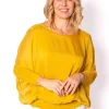 Constance Silk Batwing Top - Gold - TIC16