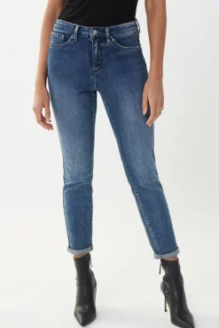 Cropped Jeans With Rolled Hem - Denim - JR28