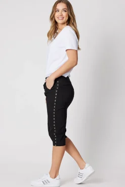 Crushed Jean Short - Black - TZ50