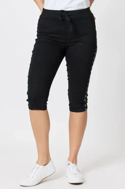 Crushed Jean Short - Black - TZ50