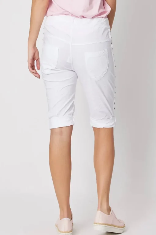 Crushed Jean Short | White | TZ50