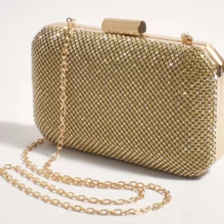 Diamante Mesh Clutch - Gold Crystal - AD17