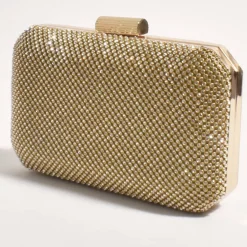Diamante Mesh Clutch - Gold Crystal - AD17