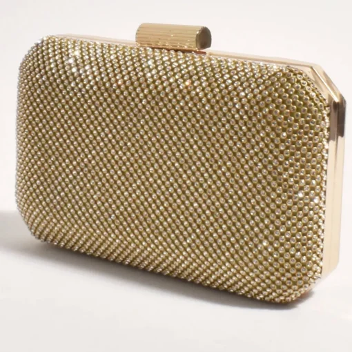 Diamante Mesh Clutch - Gold Crystal - AD17