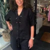 Drew Linen Shirt - Black - TT12