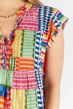 Elena Tiered Dress - Multi - LL44
