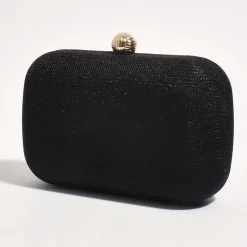 Ella Woven Structured Clutch - Black - AD5
