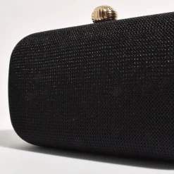 Ella Woven Structured Clutch - Black - AD5