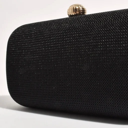 Ella Woven Structured Clutch - Black - AD5