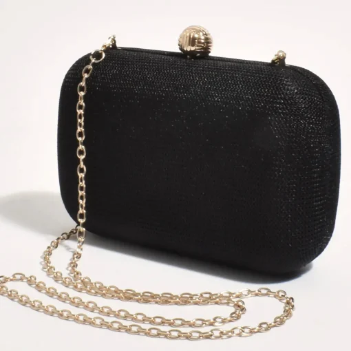 Ella Woven Structured Clutch - Black - AD5