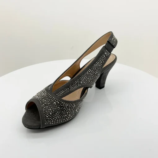 Emily Shimmer Heel | Grey Micro | C3
